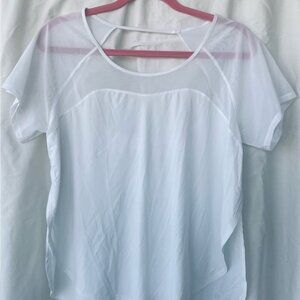 Women's Lululemon White Mesh Top